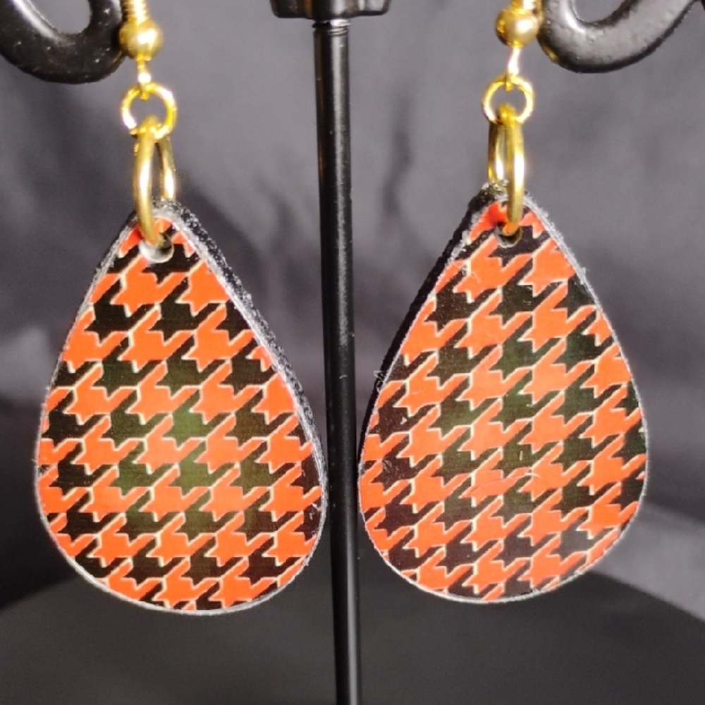 Hand Crafted Houndstooth Earrings